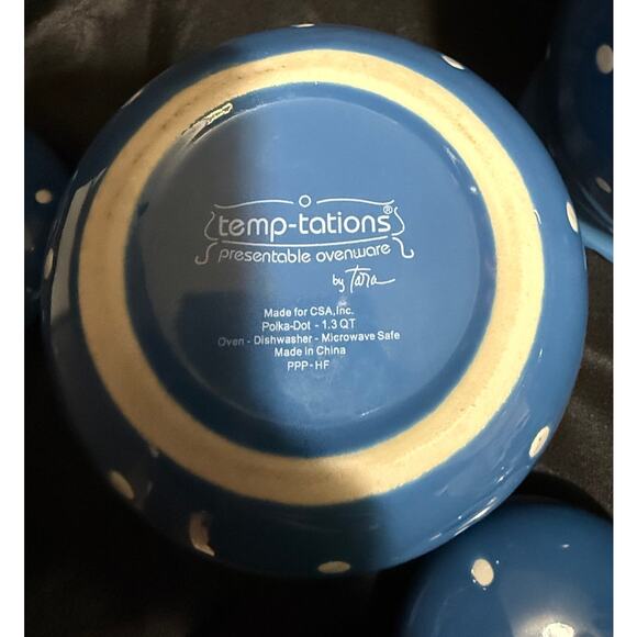 TEMP-TATIONS by TARA STONEWARE CANISTERS- Polka Dots - 1.3qt, 1.7qt & 2qt - Picture 4 of 12